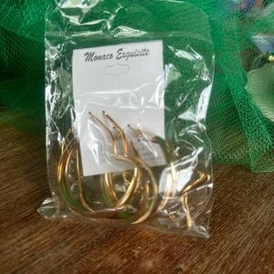 Monaco Exquisite Gold Hoop Earrings Set of 3